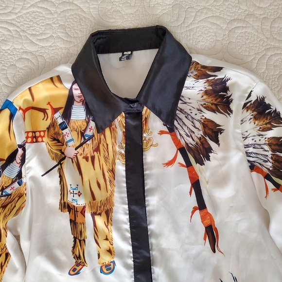 Tops - Native American Baroque Satin Shirt